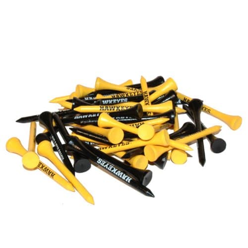 Team Golf NCAA Iowa Hawkeyes Pack Of 50 Golf Tees 2-3/4" Golf Tees, 50 Pack, Regulation Size, Multi Team Colors