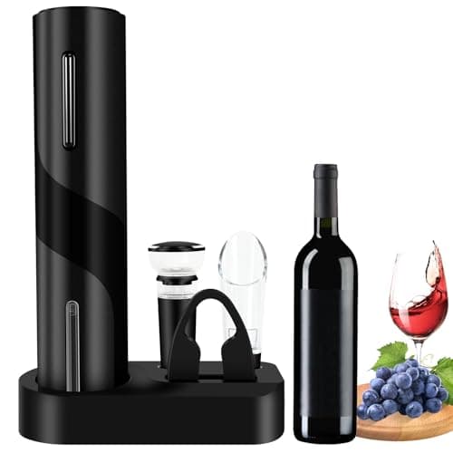 SOPPY Electric Wine Opener, All-in-One Wine Gift Set with Electric Vacuum Pump, Charging Station, Foil Cutter, Wine Aerator Pourer, Type-C Rechargeable