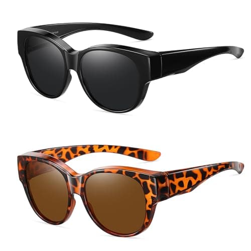Wzerry Cat Eye Fit Over Sunglasses for Women, Polarized UV400 Wrap Around Sunglasses That Fit-Over Optical Eyewear for Driving Daily Outdoor