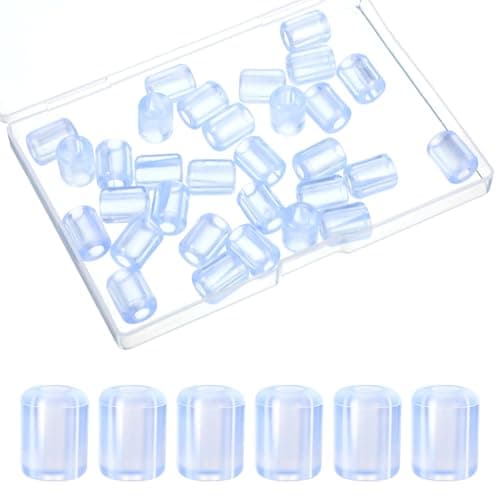 30 Packs Kitchen Sink Rack Feet, 5mm ID x 10mm OD Rubber Feet for Sink Grid Plastic Grate Protector Rubber Bumpers Replacement Feets for Kitchen Bathroom