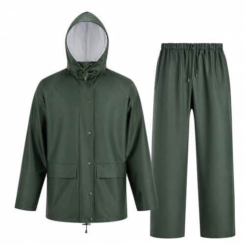 VUVEA Rain Suit For Men & Women Waterproof Heavy Duty Rain Gear Reflective Jacket & Bib Pants for Fishing Outdoor Work Raincoats
