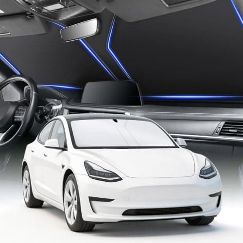 SINGARO Car Windshield Sun Shade, Foldable Reflective Sun Shade for Car Windshield, Compatible with Tesla Model Y Model 3 2016~2025