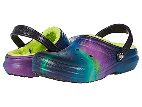 Crocs Kids' Classic Tie Dye Lined Clog | Kids' Slippers, Northern Lights, 11 Little Kid