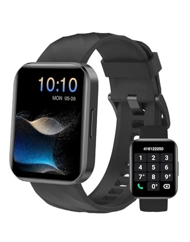 Dakofied Smart Watch (Answer/Make Calls), 1.85" Smart Watches for Men Women Digital Watch Fitness Tracker with 100+ Sport Modes Heart Rate Monitor for iOS Android Phones Waterproof Black