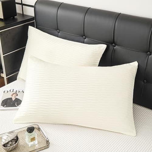 King Pillow Shams - 2 Pack, Ultra-Fine Washed Fiber,Super Soft and Comfortable, Wrinkle-Resistant, Fade-Resistant, King Size Pillowcases,Envelope Closure, 20x36Inches (White)