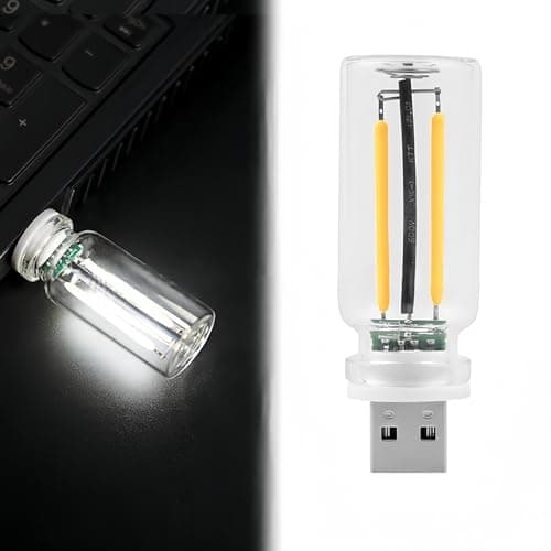 Innovative USB Nightlight: New Touch Bedside & Car Atmosphere Light, Ceramic LED Glass Bottle – Perfect for DIY Romantic Mini Decor （White Light）