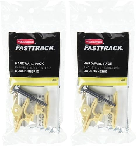 Rubbermaid Fasttrack Hardware Pack, Installation Hardware Pack for Closet Organization System and Storage,Silver (Pack of 2)