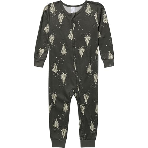 Modern Moments by Gerber Unisex Baby Holiday Tight Fitting Footless Pajamas, Green Christmas Tree, 3-6 Months