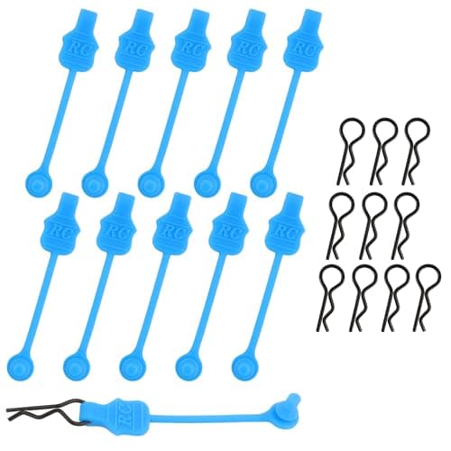 GDOOL 1.0mm RC Cars Body Clips with Pull Tabs for Universal 1/14 1/16 1/18 SCX24 Remote Control Car Compatible with Redcat HPI Himoto HSP Exceed Truck Buggy(10 Pieces,Blue)