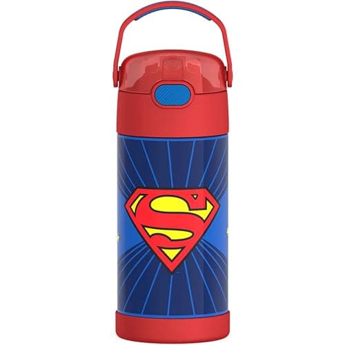 THERMOS FUNTAINER Water Bottle with Straw, 12oz, Superman
