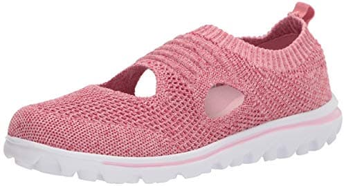 Propét Women's TravelActiv Avid Slip-On Sneakers, Pink/Red, 7 XX-Wide US