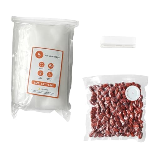 Vacuum Storage Bags Set, 5 Reusable BPA-Free Medium Food Vacuum Sealer Bags