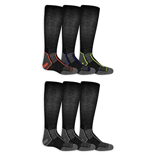 Fruit Of The Loom Boys Mesh Coolzone Crew (6 Pack) Sock, Black Assorted, Medium US