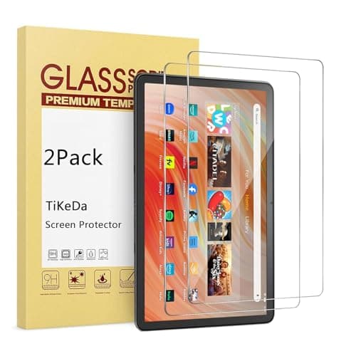 TiKeDa 2-Pack Screen Protector for All-New Fire HD 10 / Fire HD 10 Plus Tablet 10.1 inch (13th/11th Generation, 2023/2021 Release) 9H Hardness Tempered Glass Guard