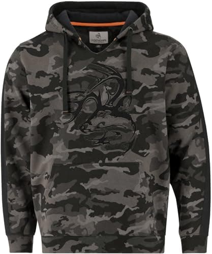 Legendary Whitetails Mens Camo Pullover Hoodie Hunting Sweatshirt, Nocturnal Camo, XLT