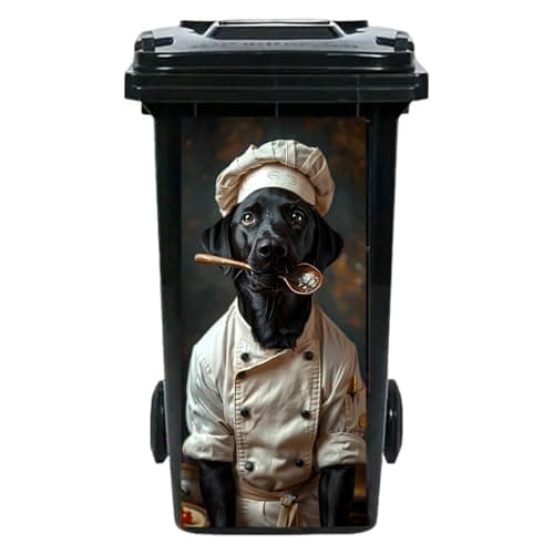 Nuxovilar Labrador Chef Garbage Pail Stickers Trash Can PVC 14.57x32.28