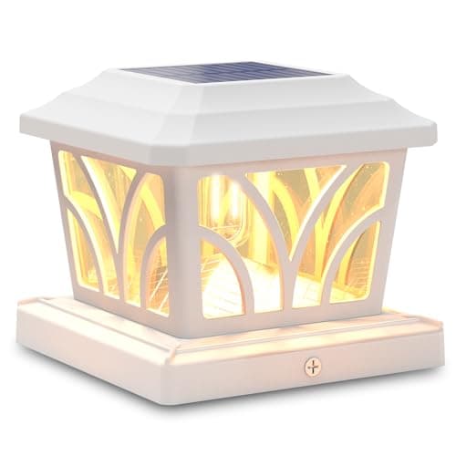 SIEDiNLAR Solar Post Cap Lights Outdoor Aluminum Glass 2 Modes 1 Pack White