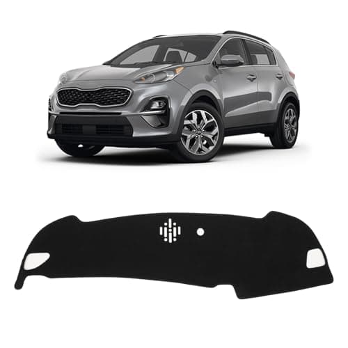 KUST Black Dash Cover for Kia Sportage 2023-2024 2025 (Without HUD) Left Hand Driving Polyester Dashboard Cover Non-Slip Interior Accessories for Sportage Sunshade Windshield Glare