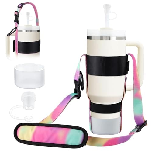 EasyAcc Water Bottle Holder Strap Sling, for Owala FreeSip 24 32 40 oz, Hydro Flask, Cirkul, Yeti, Stanley Flip, Universal Water Bottles, with Carabiner, for Walking Curise Travel (Bottle Excluded)