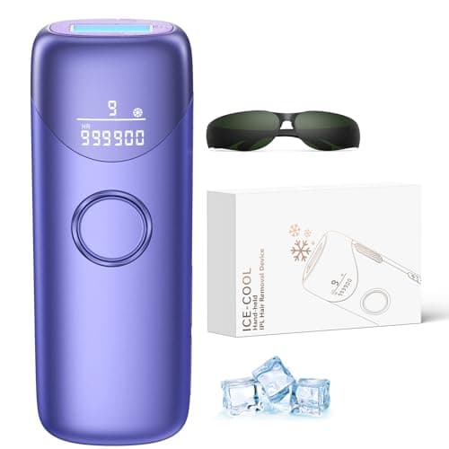 Ubroo Laser Hair Removal with 5℃ Ice Cooling,Hand-held Hair Removal Device IPL Hair Removal for Women and Men,Reduce Hair Regrowth,Full Body Use for Legs,Bikini,Armpits（Purple）