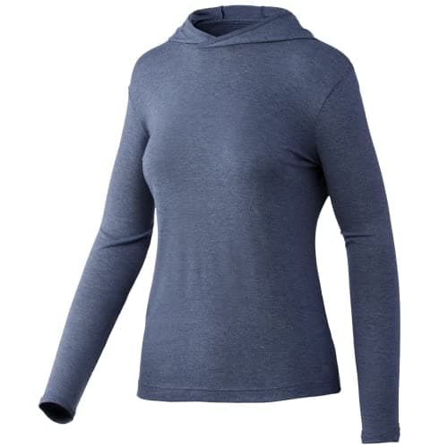 HUK Women's Standard Waypoint Hoodie | Performance Long-Sleeve Shirt +50 UPF, Sargasso Sea, X-Small