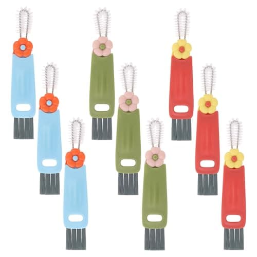 9 Pcs 3 in 1 Cup Lid Cleaning Brush, Multifunctional Bottle Cleaning Brush, Cup Lid Gap Cleaner for Home Kitchen
