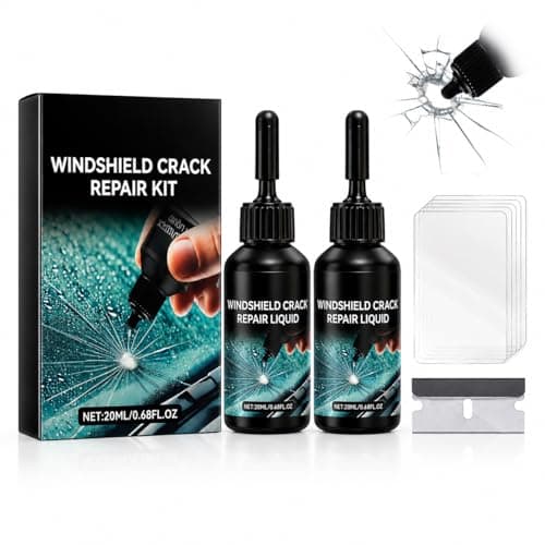 NOBEYSTON 2PCS Windshield Chip Repair Kit, Car Windshield Crack Repair Kit, Glass Repair Liquid for Cracks, Rock Chip Repair Kit for Fix Windows, Mirrors, Glasses, All Crack Types