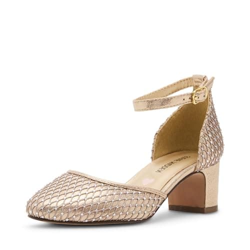 Steve Madden Girl's Prettyy Pump, Gold Mesh, 13