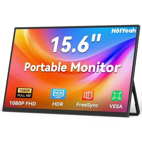 HotYeah Portable Monitor, 15.6-in 1080P FHD USB-C HDMI Laptop Monitor
