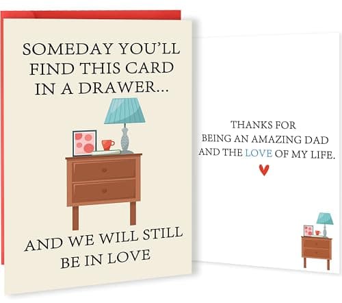 Zyulin Romantic Fathers Day Card Gifts for Husband Boyfriend Fiance, Funny Father's Day Card from Wife Girlfriend Fiancee, Happy Fathers Day Decorations