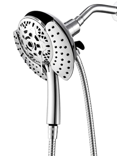 INAVAMZ 2 in 1 Shower Head with Handheld Combo High Pressure Silver 1.8 GPM