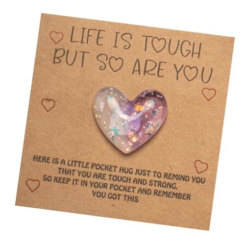 Habbiful Pocket Hug Heart with Greeting Cards, Valentines Day Gifts for Teens Coworker Boyfriend Girlfriend I love You Gifts for Him Her, Thinking of You Gift (B)