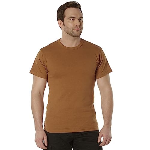 Rothco Short Sleeve Crew Neck T-Shirt – Solid Color Tee Shirt – Cotton/Polyester Blend, Work Brown, Medium