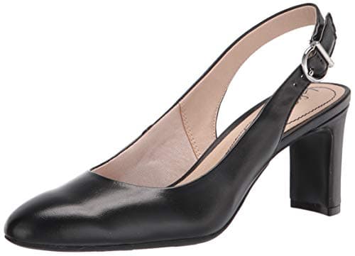 Life Stride Womens Gigi Sling Pump, Black, 9.5 Wide US