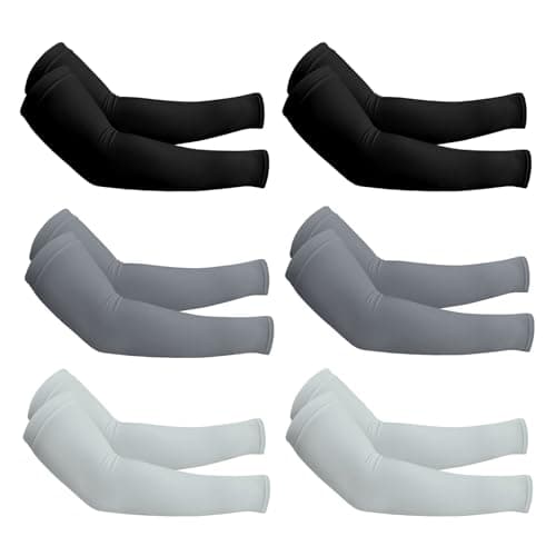 PFFY Arm Sleeves 6 Pairs Sleeve 2 Black+2 DarkGray+2 LightGray