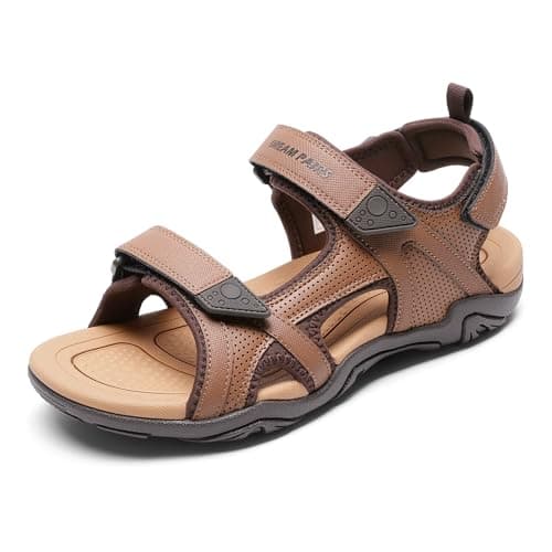 DREAM PAIRS Men's Sandals Hiking Water Beach Sport Outdoor Athletic Arch Support Summer Sandals,Size 9,All Brown,SDSA228M