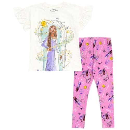 Disney Toddler Girls T-Shirt and Capri Leggings Outfit Set White/Purple 3T