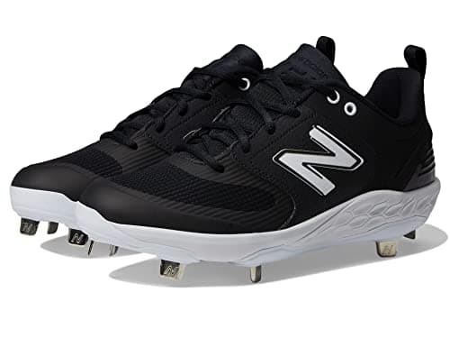 New Balance Women's Fresh Foam X Velo V3 Metal Softball Shoe, Black/White, 6.5 Medium US