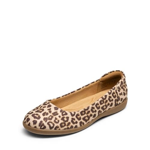DREAM PAIRS Women’s Comfortable Ballet Dressy Work Flats, Round Toe Slip On Office Shoes,Size 7,Leopard,SDFA2312W