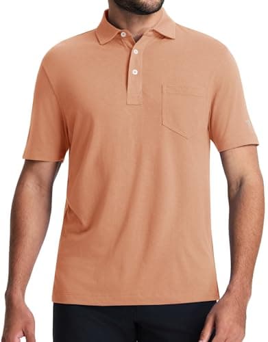 M MAELREG Men's Polo Shirts Short Sleeve with Pocket, Soft Lightweight Cotton Blend for Casual Summer Wear