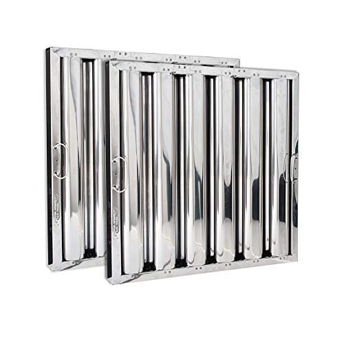 Kleen-Gard Stainless Steel Commercial Kitchen Hood Filter, Range Hood Baffle Grease Filter for Restaurant Kitchen Exhaust Hoods, 20H x 16W | Actual Size: 19.5H x 15.5W x 1.88D inches | (Pack of 2)