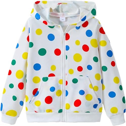 Frogwill Girls Zip Up Hoodie Sweatshirt Toddler Tween Kids Graphic Jackets White Floral Size 9-10 Years, White Floral