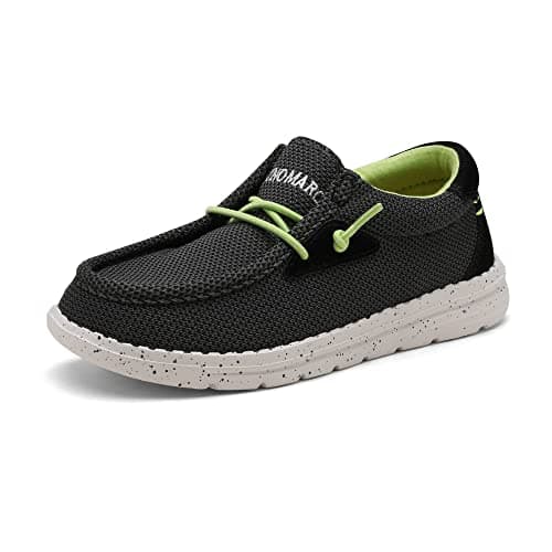 Bruno Marc Boys Slip-On Casual Comfortable Lightweight Loafer Shoes, Black - 1 Little Kid (SBLS2213K)