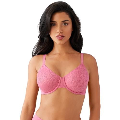 Wacoal Women's Inside Job Unlined Full Coverage Underwire Lace Bra, 855345, Chateau Rose, 40C