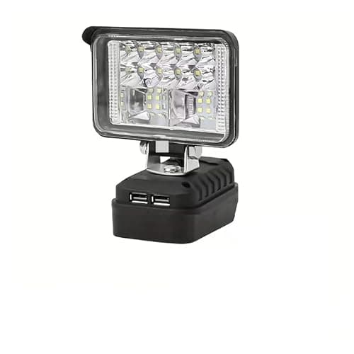1Pc Handheld Square LED Work Spotlight, Battery Not Included, Dual USB Output Portable Handheld Light, 9-80V DC External Power Supply Spot Light for Camping Hunting Vehicle Repair Farm Job Site