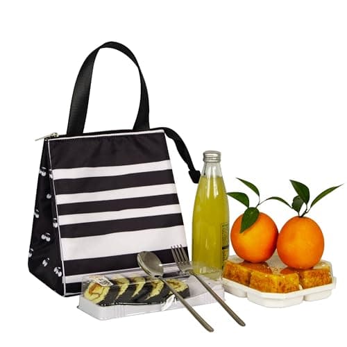 Remobia Hicol Insulated Lunch Bag for Women,Thermal Leakproof Lunch Tote with Pocket, Reusable Cooler Lunch Box for Work Office Travel (Sarah Stripe)