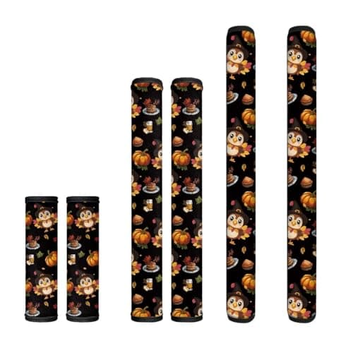 NETILGEN Fridge Door Handle Covers Set of 6, Refrigerator Door Handle Covers Kitchen Fridge Microwave Dishwasher Door Handle Protector Covers Thanksgiving Day Turkey Print
