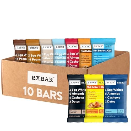 RXBAR Protein Bars, 12g Protein, Gluten Free Snacks, 10-Flavor Variety Pack (10 Bars)