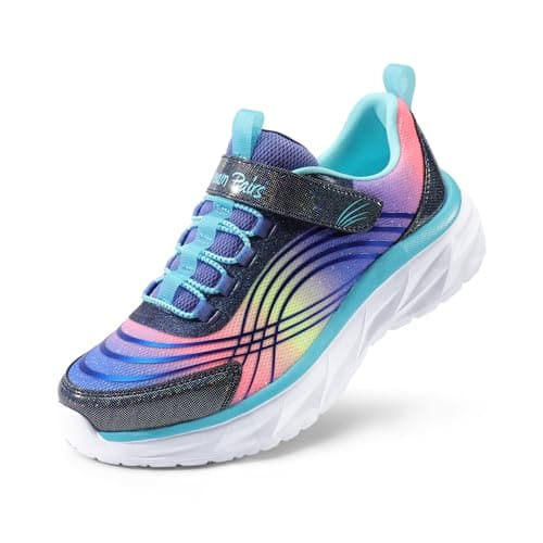DREAM PAIRS Girls Shoes Sneakers Kids Tennis Shoes Sparkle ColorBurst Lightweight Running Casual Walking Shoes,Size 12 Little Kid,Purple/Rainbow,SDRS2405K