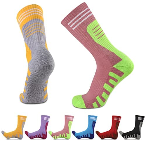 Heatuff Womens 6 Pack Hiking Crew Socks Performance Athletic Cushion Outdoor Trekking Sock